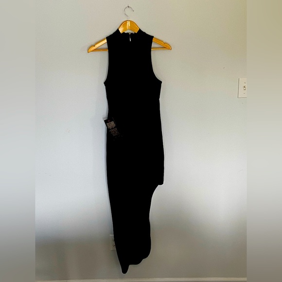 bebe Dresses & Skirts - NWT Bebe Black Long Thigh Slit Dress